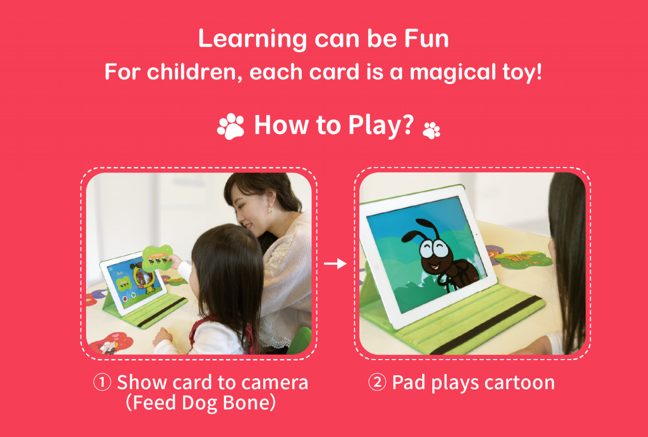 PadKaKa結合孩子最喜愛的卡片及卡通，讓孩子在玩中學習 PadKaKa的英文單字卡通，專為英語非母語的孩子所設計，讓孩子在生動、有趣的情境中學習，學習英文這件事，不再是被動，而是主動；不再是課程，而是玩樂。