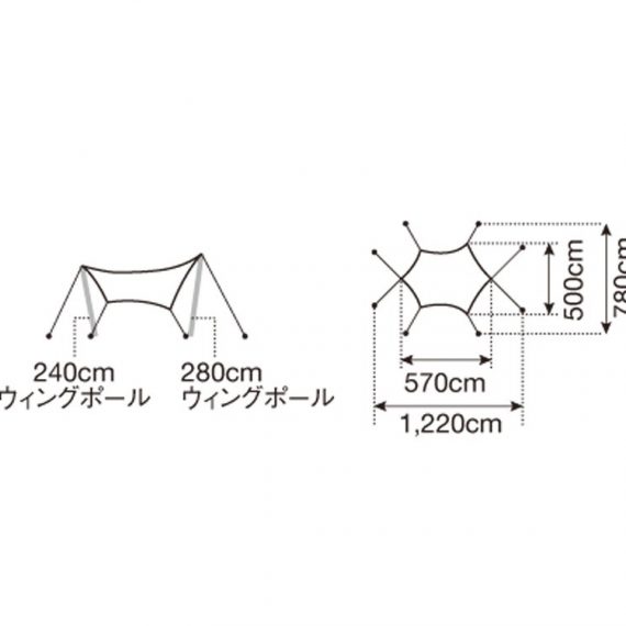 Ensemble bâche d'équipement Snowpeak Hexa L TP-851SR NEUF du Japon