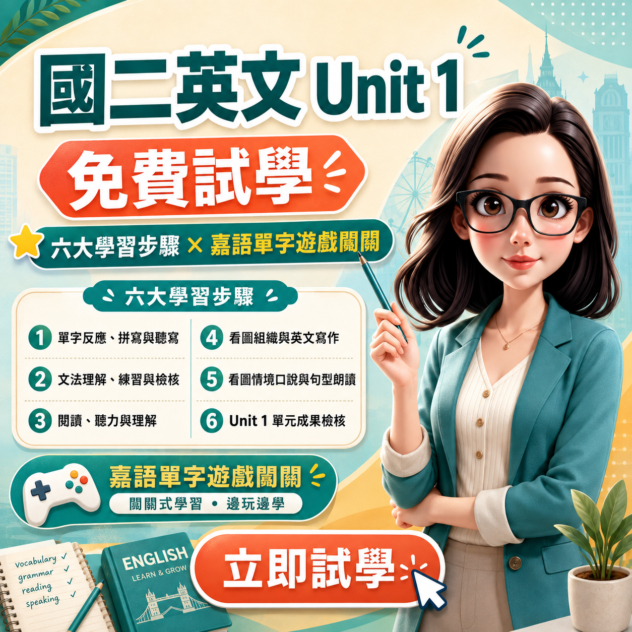 【免費試學】B3U1（J2U1）國二英文｜六步驟完整體驗